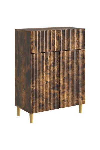 vidaxl Bufet cu sertar Stejar fumuriu 66 x 34,5 x 90 cm Lemn prelucrat