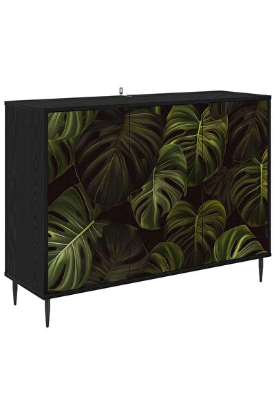 vidaxl Bufet ELBURG Stejar Negru 102 x 33 x 76 cm Lemn prelucrat