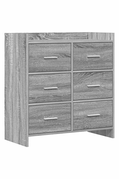 vidaxl Bufet Sonoma gri 75 x 33 x 80 cm Lemn prelucrat