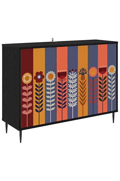 vidaxl Bufet ESSEN Stejar Negru 102 x 33 x 76 cm Lemn prelucrat