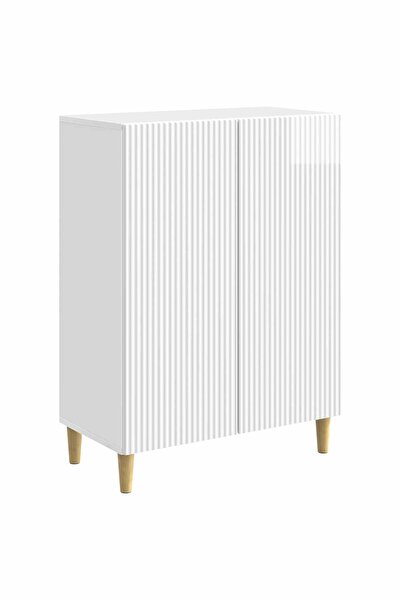 vidaxl Bufet Alb foarte lucios 66 x 34,5 x 90 cm Lemn prelucrat