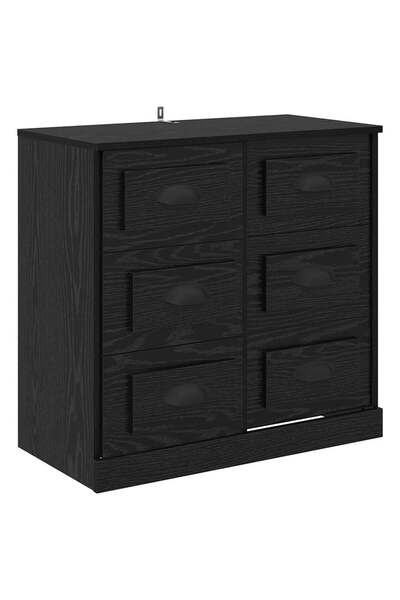 vidaxl Bufet Stejar Negru 70 x 35,5 x 67,5 cm Lemn prelucrat