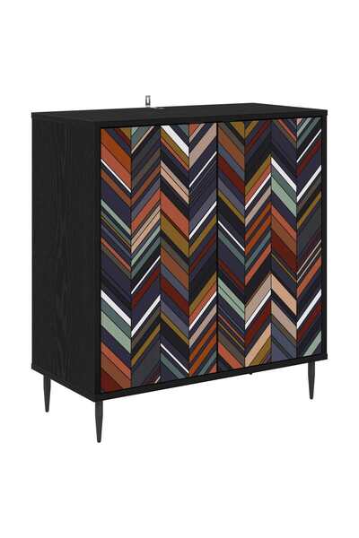 vidaxl Bufet OMMEN Stejar Negru 69 x 33 x 76 cm Lemn prelucrat
