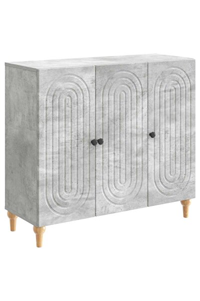 vidaxl Bufet Gri Beton 89 x 34,5 x 80 cm Lemn prelucrat