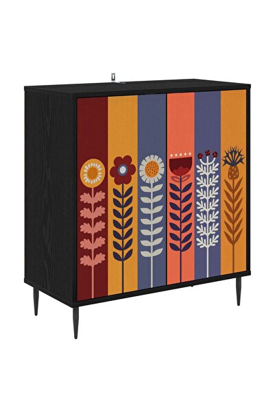 vidaxl Bufet ESSEN Stejar Negru 69 x 33 x 76 cm Lemn prelucrat
