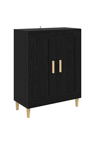 vidaxl Bufet Stejar Negru 69,5 x 34 x 90 cm Lemn prelucrat