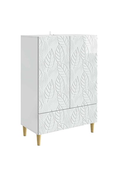 vidaxl Bufet Alb foarte lucios 66 x 34,5 x 95 cm Lemn prelucrat