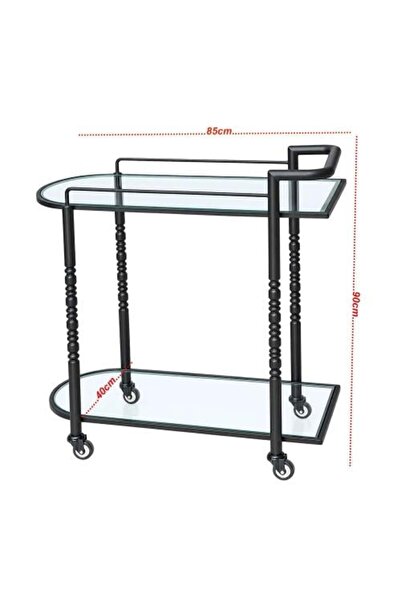 TELAL AL SHIFA Two-tier black hospitality cart