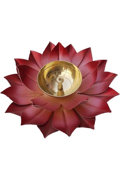 Shreeji Brass Lotus Kuber Diya for Puja Home Décor Brass Diya Deepak Oil Lamp...