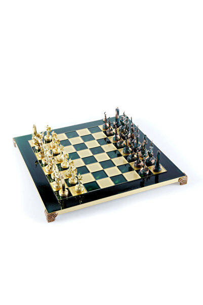 Manopoulos Set de șah cu tematică mitologie greacă – Tablă din bronz și piese...