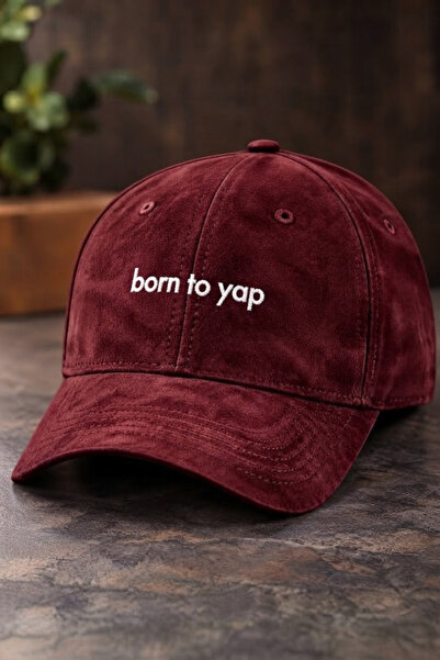 barsdepo BORN TO YAP Pălărie din piele întoarsă brodată Unisex |   Șapcă de b...