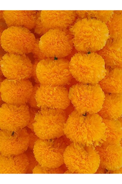 Generic Shreeji Pack of 5pc Strings Artificial Marigold Flowers for Home Deco...