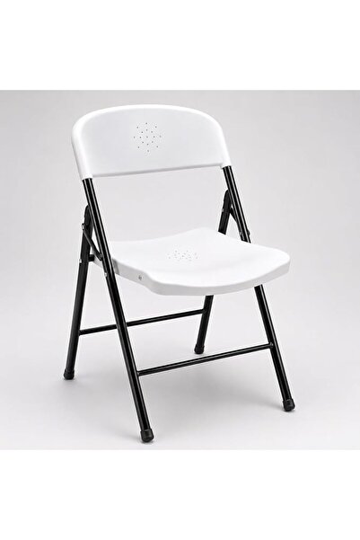 FOXMAG24 Folding plastic chair, white, height 78 cm, seat 40x40 cm