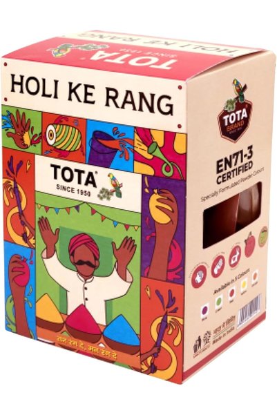 TOTA Holi Ke Rang Holi Colour | Organic Holi Gulal | EN-71 Certified Natural and Herbal Holi Colors Powder | Holi Gifts Hamper - Set of 5 Holi Colours Powder