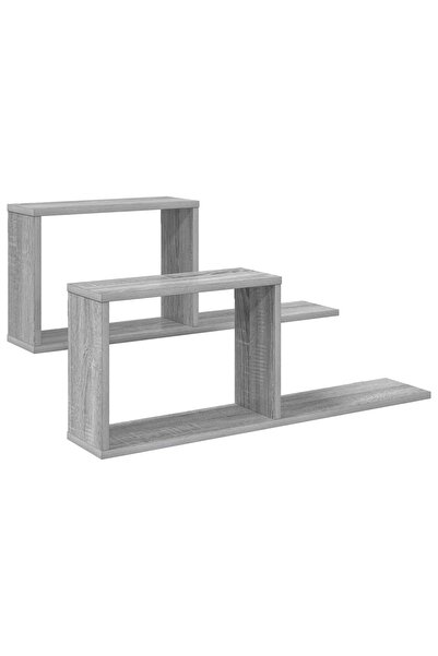 vidaxl Rafturi suspendate 2 buc. Sonoma gri 80 x 15 x 30 cm