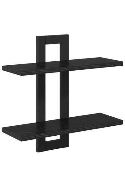 vidaxl Rafturi suspendate Stejar Negru 40 x 15 x 40 cm Lemn prelucrat