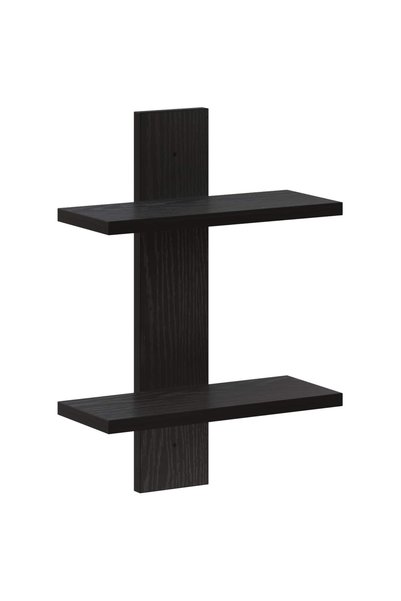 vidaxl Raft de perete Stejar Negru 30 x 13,5 x 43 cm Lemn prelucrat