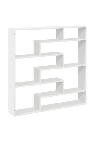 vidaxl Raft cubic de perete cu 7 compartimente alb lemn prelucrat