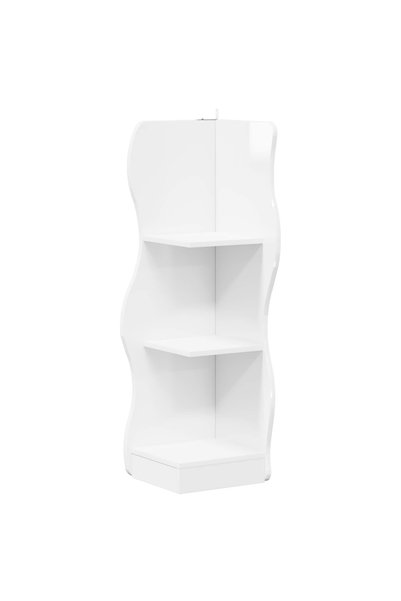vidaxl Raft de colț Alb foarte lucios 34 x 33 x 102 cm Lemn prelucrat