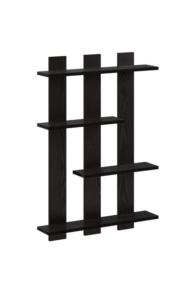vidaxl Raft de perete Stejar Negru 61 x 13,5 x 88 cm Lemn prelucrat