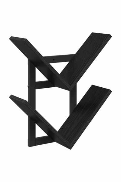 vidaxl Raft Suspendat Pentru Perete Stejar Negru 43 x 15 x 47 cm