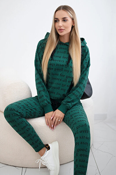 Kesi Set cu imprimeu verde