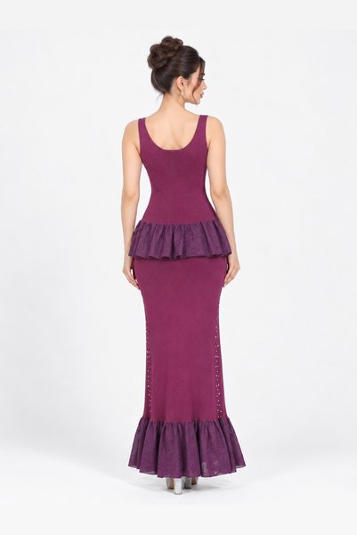 Opera Fashion طقم بوكليه يدوي مطرز بكريستال بقصة أنثوية أنيقة
