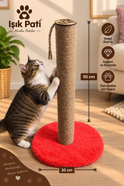 Işık Pati Kedi Tırmalama Tahtası Yuvarlak, Yerli İp