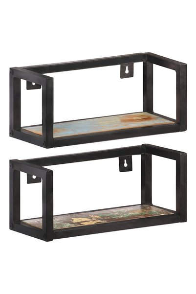 vidaxl Rafturi de perete, 2 buc., 40 cm, lemn masiv reciclat