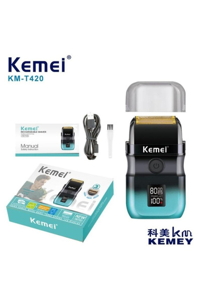 Kemei KM-T420 Ξυριστική μηχανή με πλέγμα για πρόσωπο / σώμα, Επαναφορτιζόμενη...