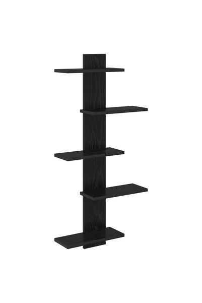 vidaxl Raft Suspendat Pentru Perete Stejar Negru 48,5 x 15 x 101 cm