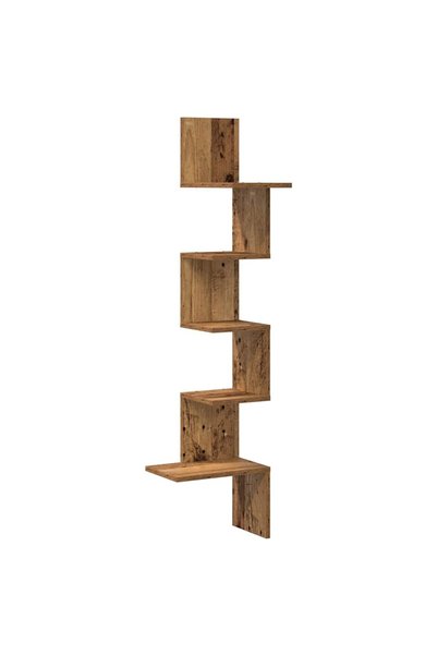 vidaxl Raft perete pentru colț lemn vechi 32x32x127,5cm lemn prelucrat