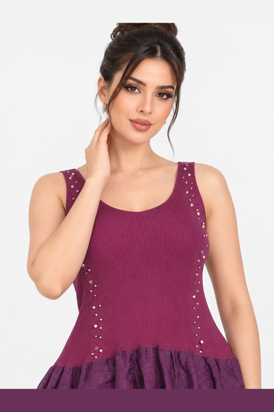Opera Fashion طقم بوكليه يدوي مطرز بكريستال بقصة أنثوية أنيقة