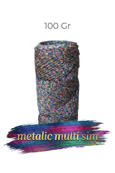 Bevella Macrame Cord خيط قطني معدني متعدد الاستخدامات للحياكة اليدوية 100 جرام