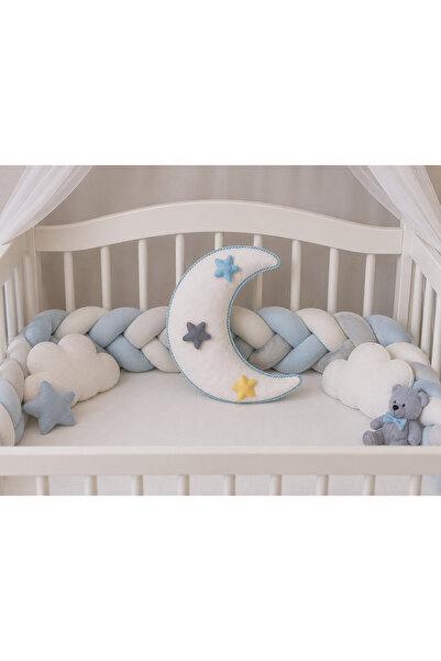 Keçeli parti hayalleri Baby Pillow Moon Star Blue