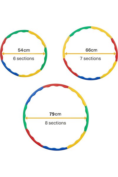 MARK STORE MARK 8 Sections Kids Hula Hoop, 79cm 120g Adjustable Fitness Ring Gymnastic Detachable, Ideal for Dancing, Playing Sports, Games, Swimming Pet Training, Portable Fitness