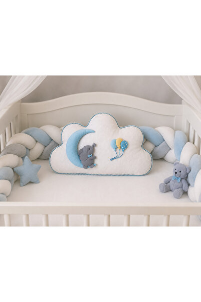 Keçeli parti hayalleri Baby Pillow Cloud Blue with Elephant