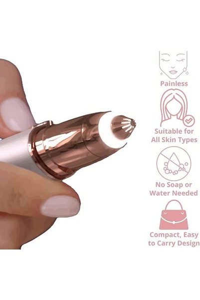 MARK STORE Eyebrow Trimmer & Facial Hair Removal, 2 in 1 Eyebrow Razor and Hair Remover, Rechargeable Painless Razors for Face Peach Fuzz, Eyebrow, Lips, Body, Chin, Arms, with Built-in LED Light (White Pencil)