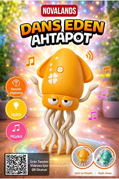 novalands Dans Eden Şarjlı Müzikli Işıklı Ahtapot-Emeklemeye Yardımcı Dansçı Kali