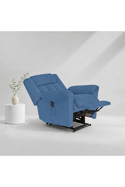 BACK CARE Dual Motor Lift Recliner Chair, Velvet, Footrest, Blue, AB05-A