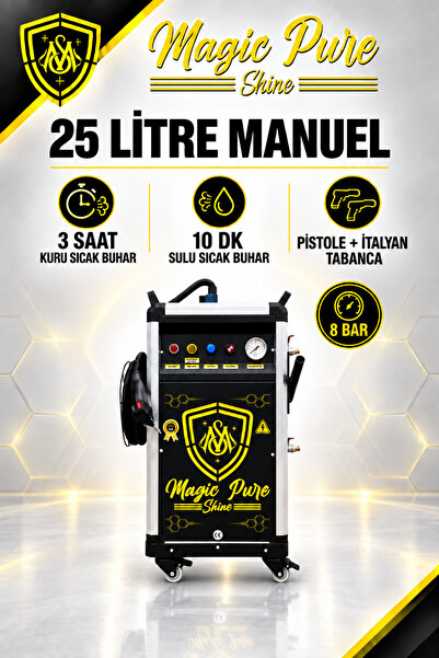 Magicpureshine Magic Pure Shine® MPS-25 | 25 Litre Manuel Profesyonel Buharlı...