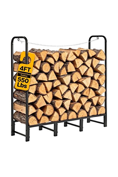 Vivatechnix Suport pentru lemne, Otel carbon, max 250 kg, Negru, 1220 x 320 x...