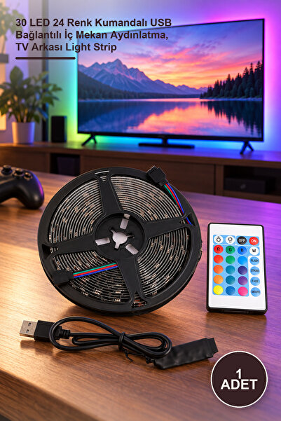 Yenilig 1 komad RGB LED trake – 30 LED dioda, 24 boje, kontrolisano putem USB...