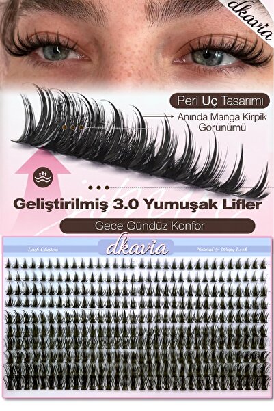 DKAVIA Takma Kirpik Peri Uç Tasarımlı Manga Kirpik Görünümlü Takma Kirpik - D...