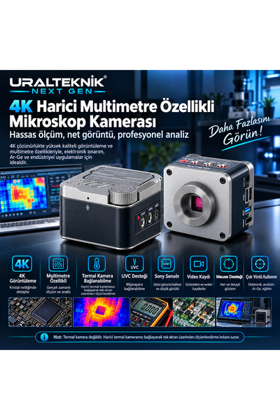 UralTeknik Next gen 4K Dijital Multimetre ve Termal Ölçüm Özellikli Mikroskop...