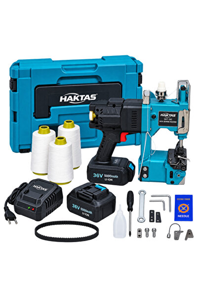 haktaş HKT-162 Şarjlı Çuval Ağzı Dikiş Makinesi 400 W Kömürsüz Motorlu Set