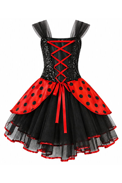 Lizsa Girl's New Season Ladybug Dress Birthday Party Year-End Show Ladybug Co...