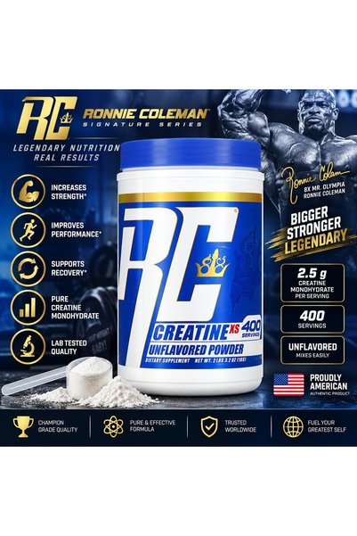 Ronnie Coleman Vital Edition Creatine Powder Unflavored 1 Kg - 400 Servis - K...