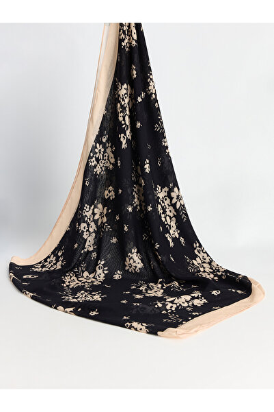 LC Waikiki Nevavm Farkıyla Lcw Accessories Black Voile Floral Women's Shawl