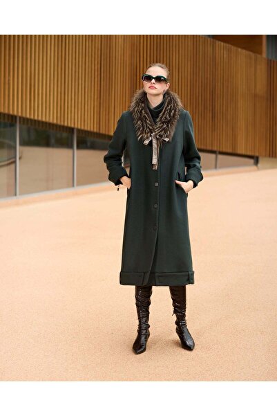 MissWhence Long Wool and Cashmere Coat - Emerald